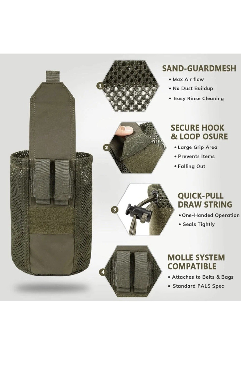 Tactical Mesh Dump Pouch Molle Magazine Pouch Foldable