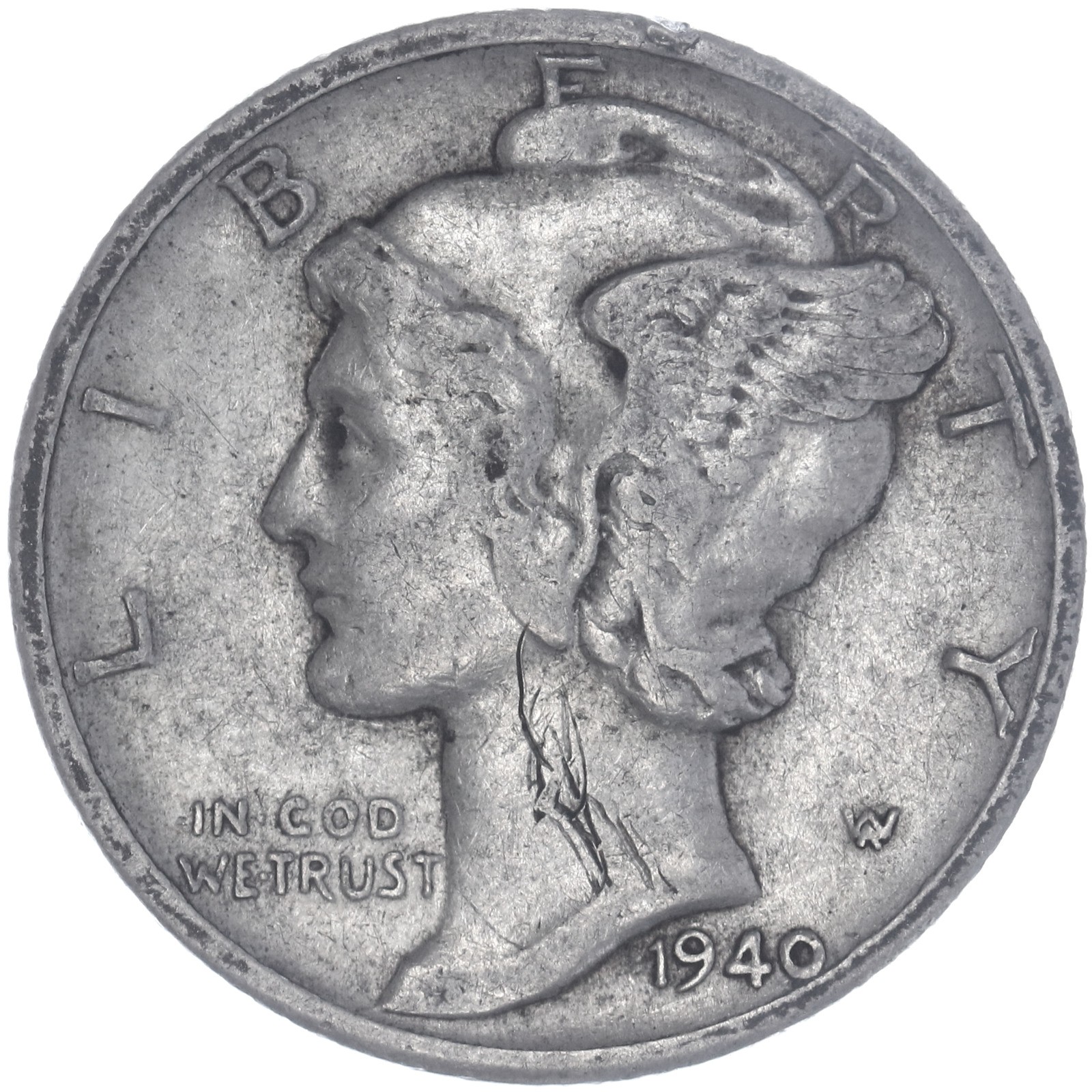 1940 D Mercury Dime 90% Silver Extra Fine XF See Pics Q317