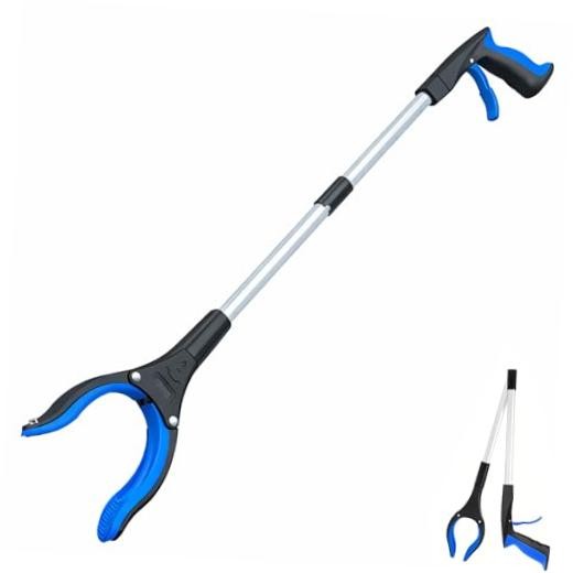 Grabber Reacher Tool - 32” Extra Long Foldable Gripper and Reaching Tool - Blue