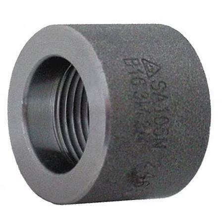 Half Coupling Half Coupling, 3/4" Pipe, Fnpt, Black Forged Steel, Class 3000,