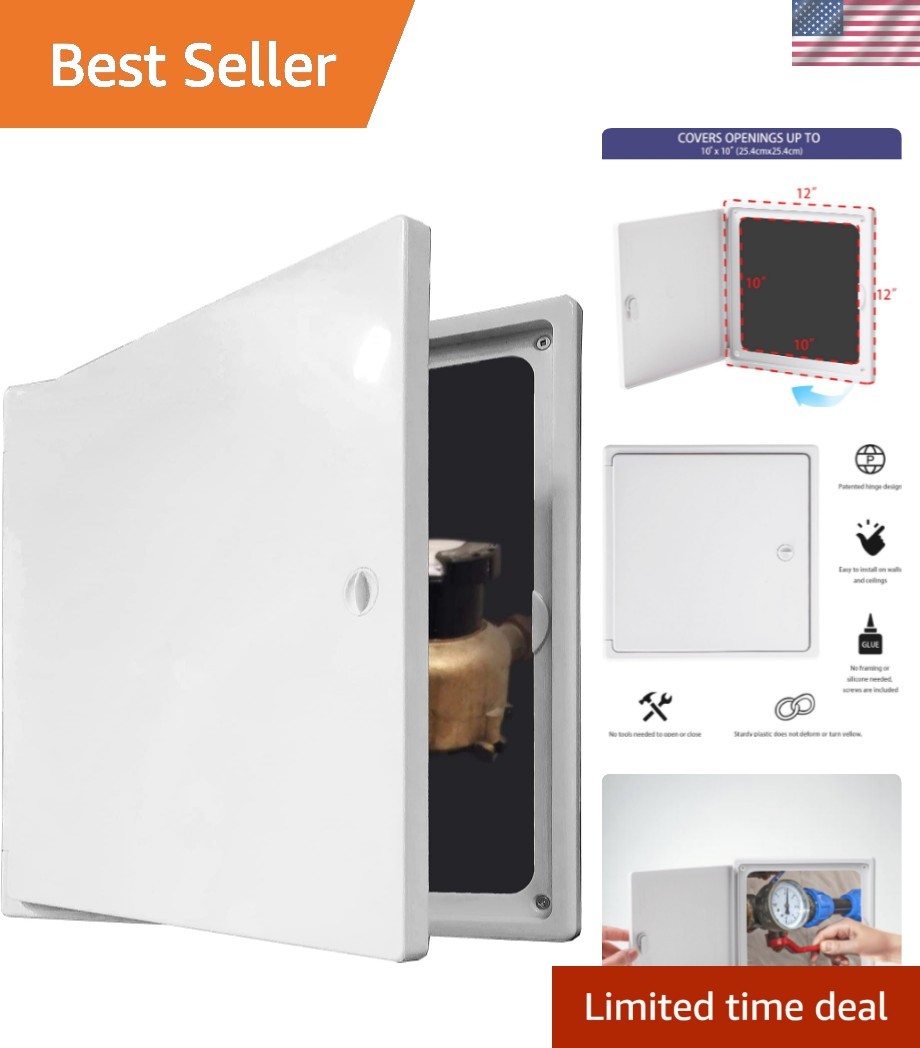 Access Panel 12x12 with Door Max Service Opening 10x10 Plastic White Regular ...