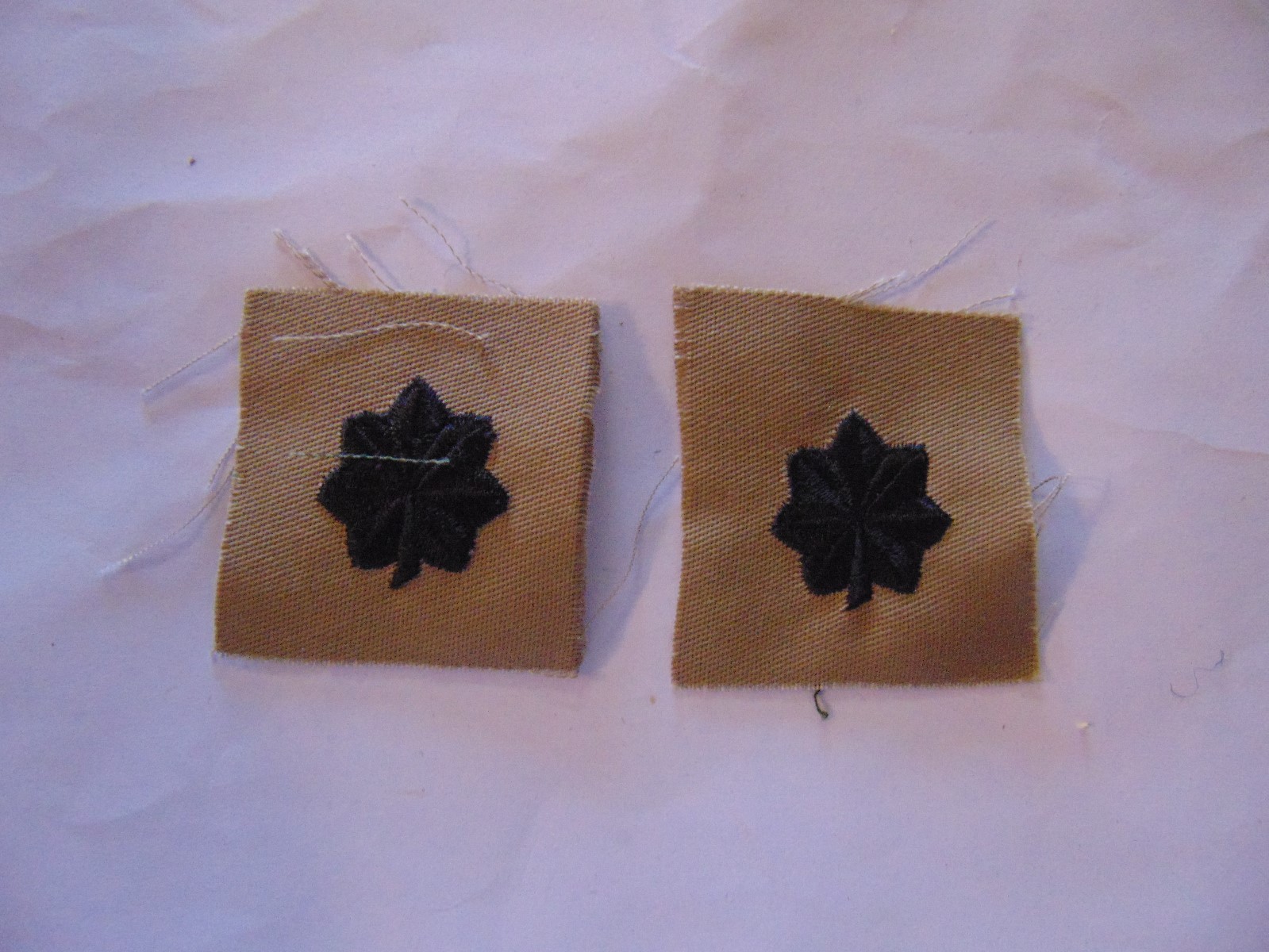 US MILITARY INSIGNIA PATCH SEW ON SET OF 2 ARMY RANK DESERT LIEUTENANT COLONEL