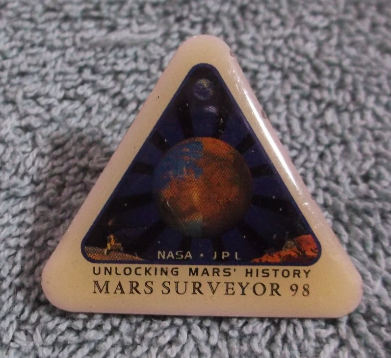 Vintage Nasa Unlocking Mars History Mars Surveyor 98 Lapel Pin