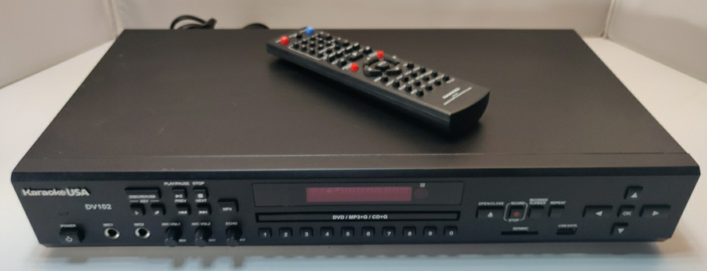 KARAOKE USA DV102 DVD/MP3/CD/SD Player & Recorder System Tested Works *NO Mic*