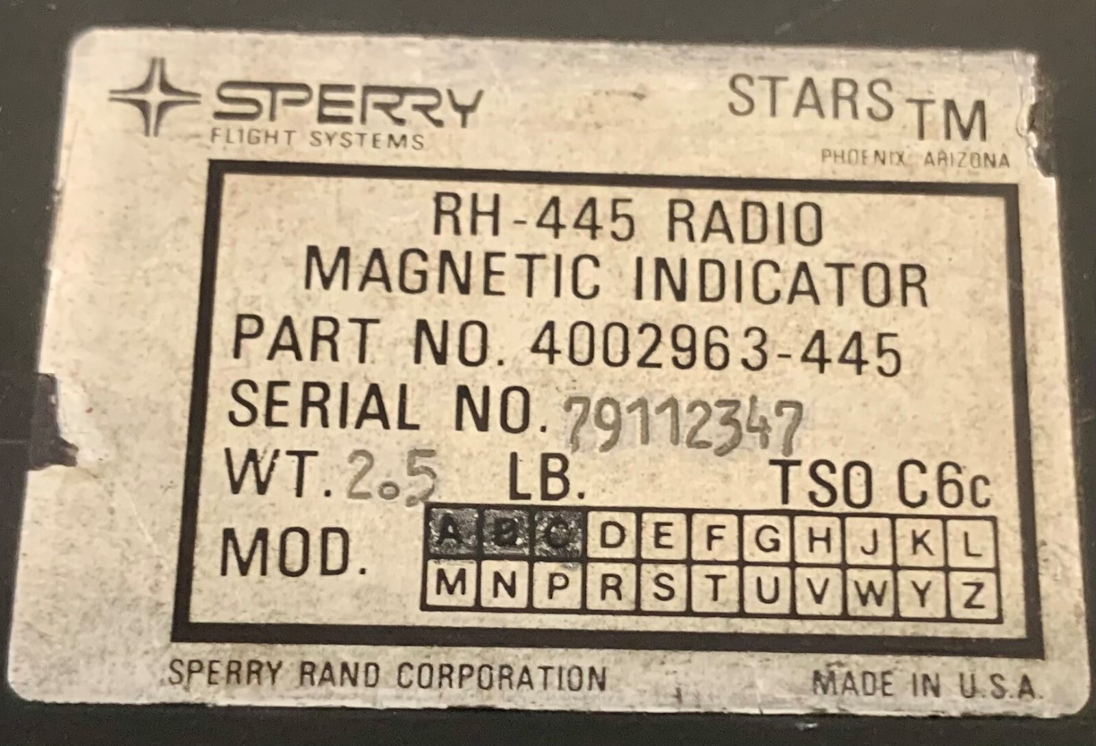 RMI RH445 4002963-445 Removed Working