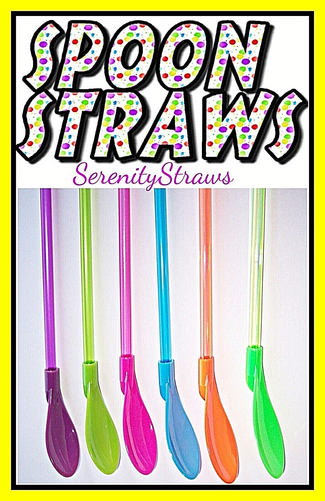 SPOON STRAWS!! Multi-Colored, Several Styles, REUSABLE
