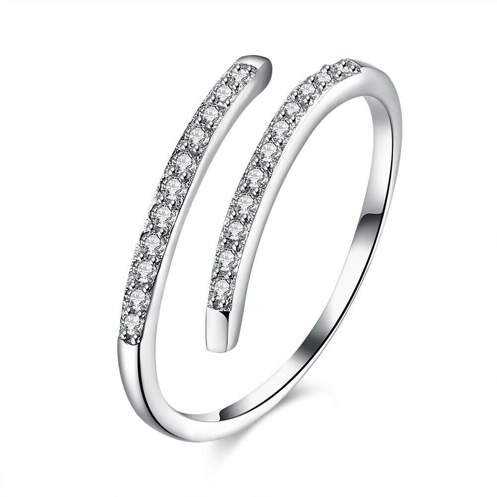 Adjustable Open Size Toe Ring Silver Plated Various Designs Lab-Created