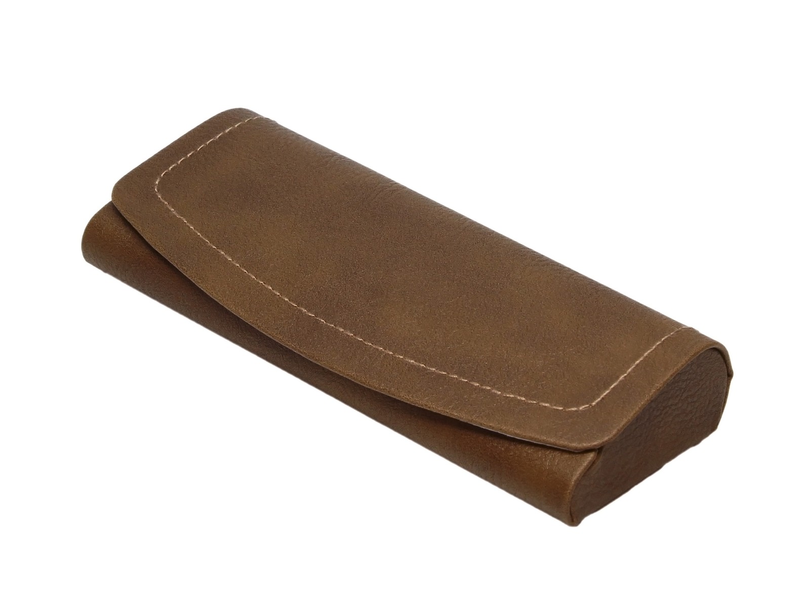Governor Executive Luxury Hard Eyeglass Case Magnetic Closure Syn. Leather Brown