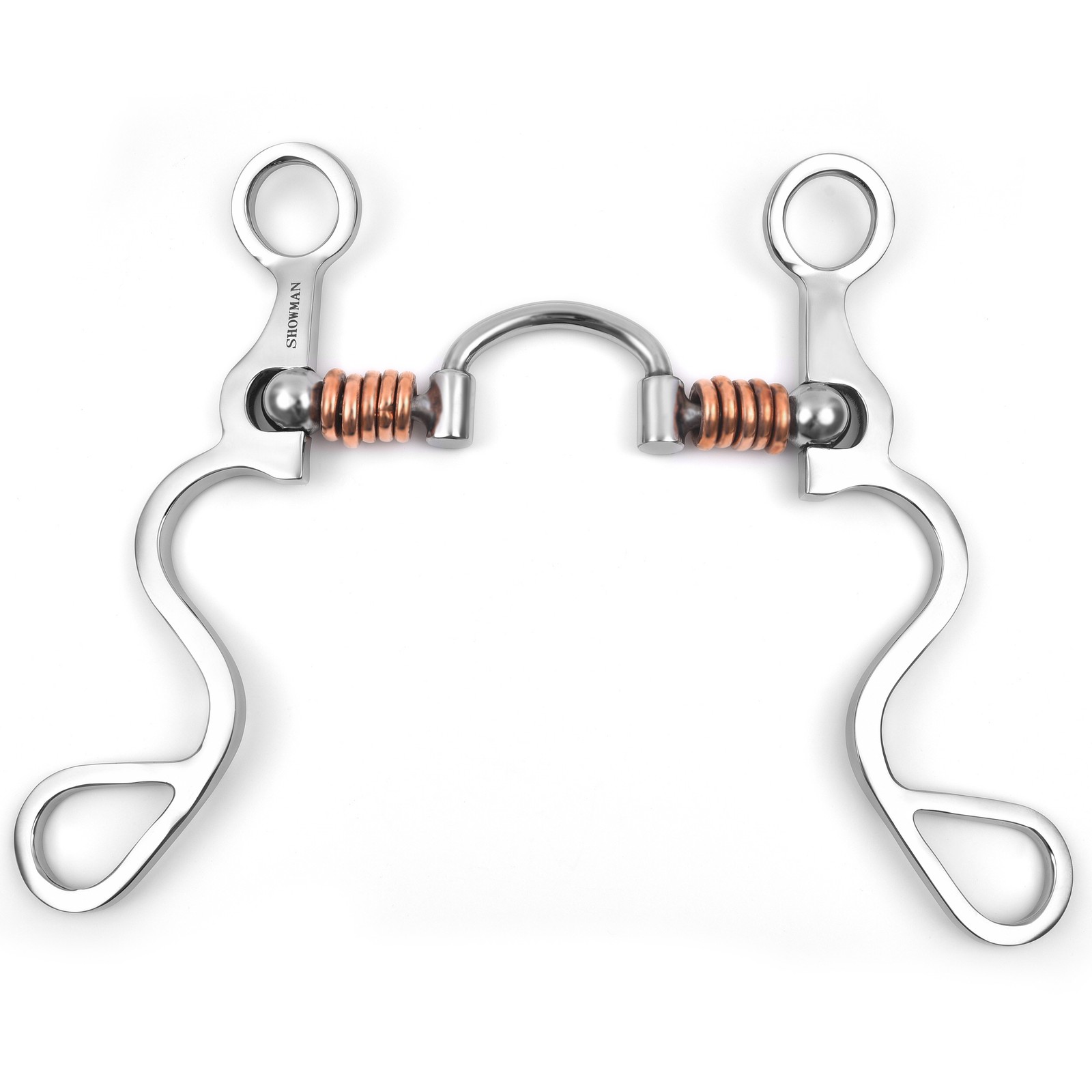 Showman Long S Shank Bit w/ Correction Port Copper Rings