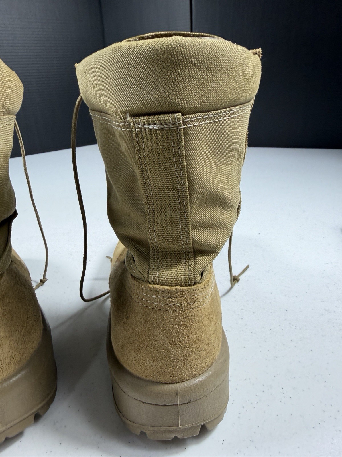 Belleville AHWC 07.0 W Tan Suede Combat Boots Mens 7 Wide Military Tactical