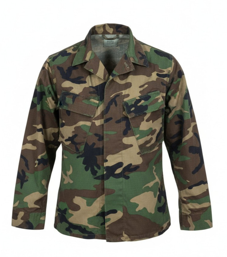 Vtg Military BDU Adult Shirt Coat Camo Green Small Reg 8415-01-390-8545 NWOT