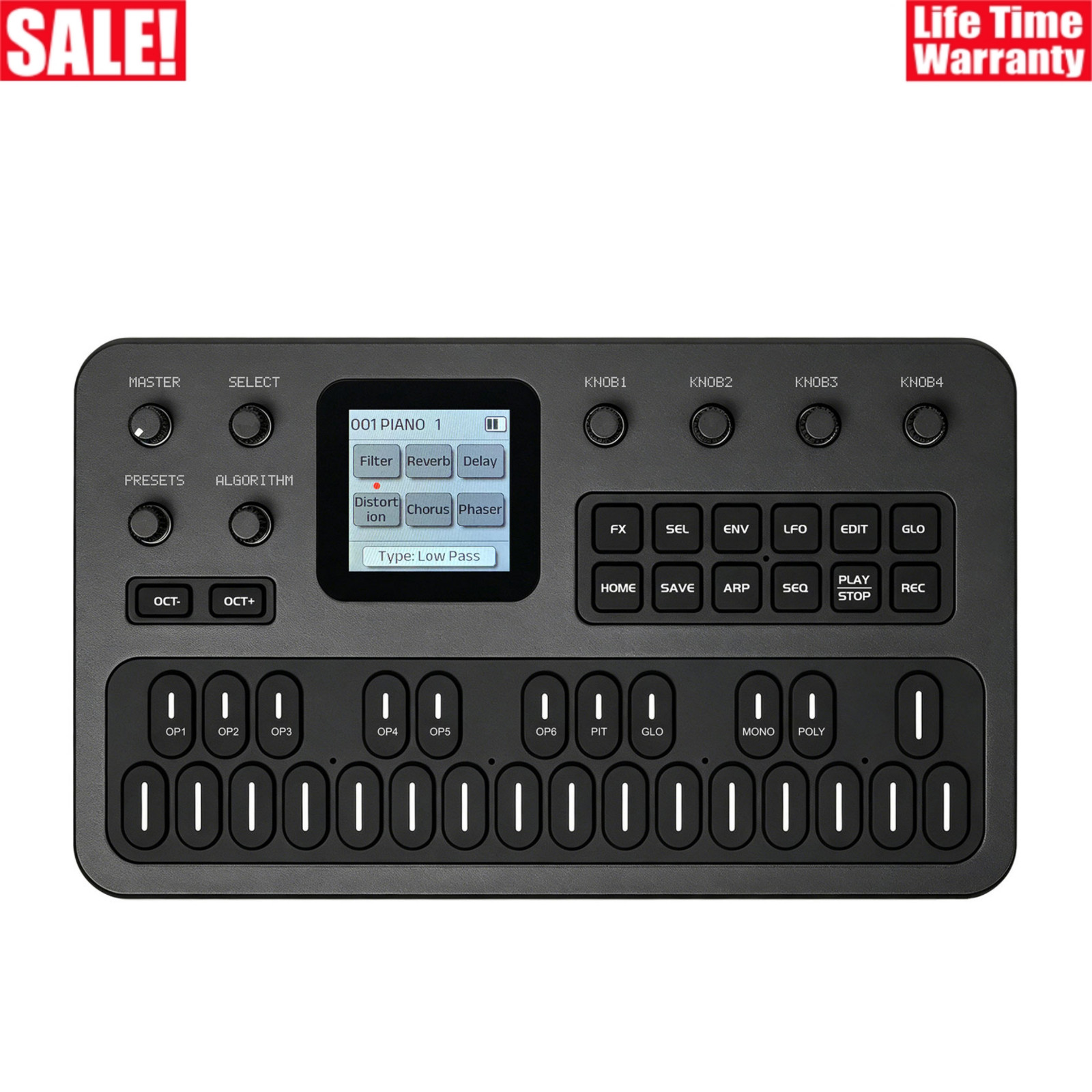 M-VAVE FM-1 Audio FM Synthesizer 3Ch MIDI Built-in 6 Effects 3.5mm Stereo Output