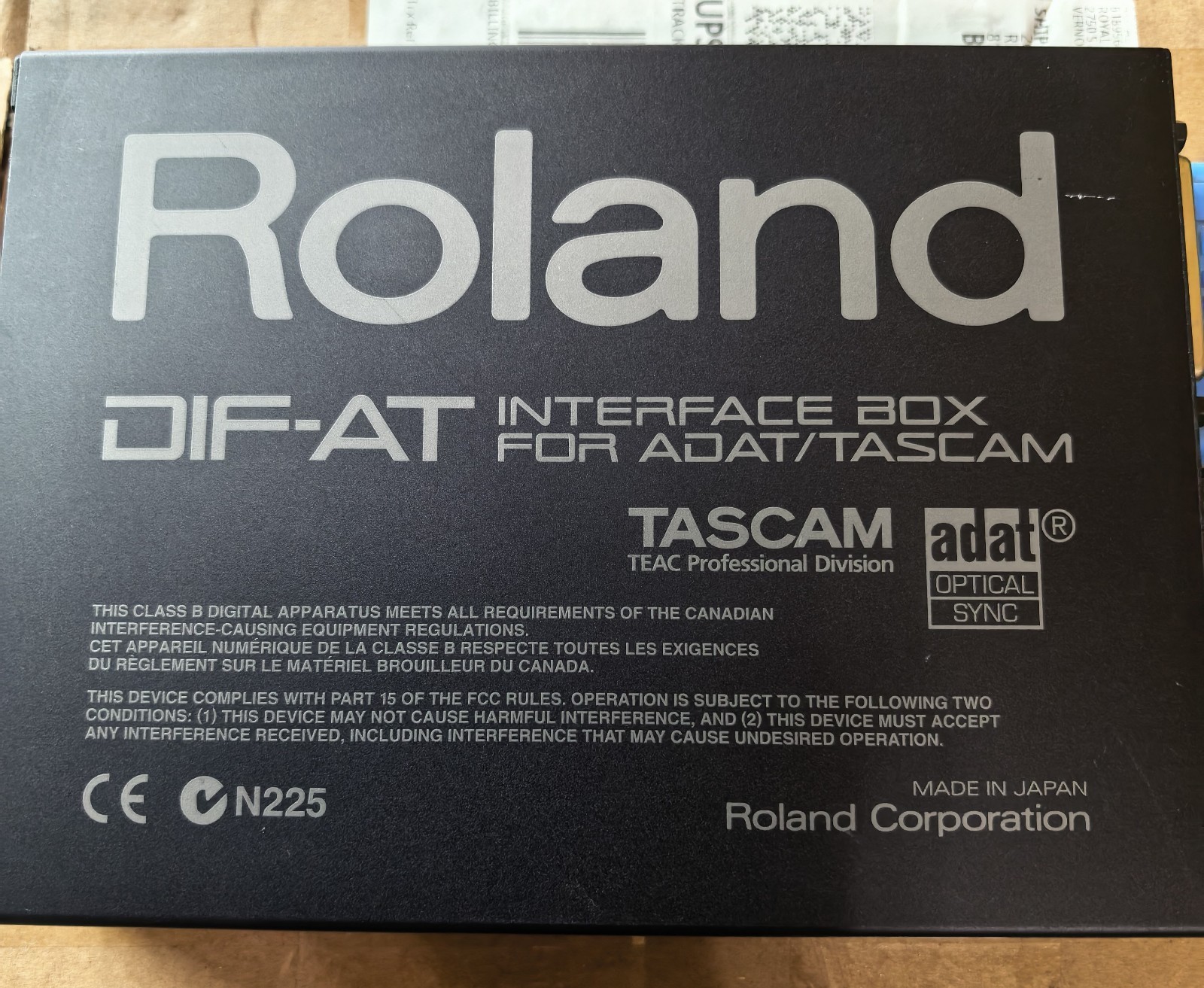 Roland Dif-at Interface Box Digital Recording Interface for  adat/tascam