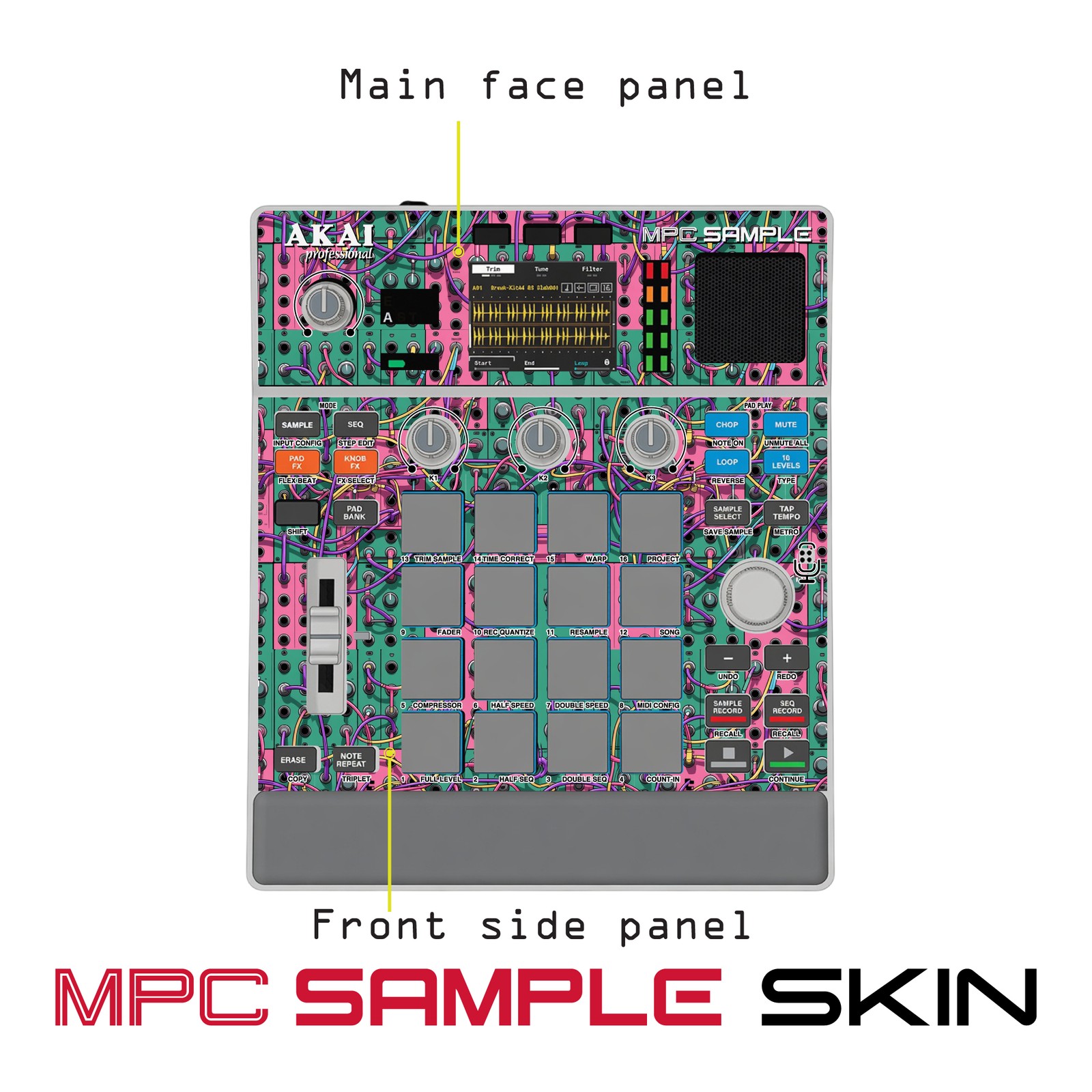 Akai MPC Sample Skin / cotton candy circuitry