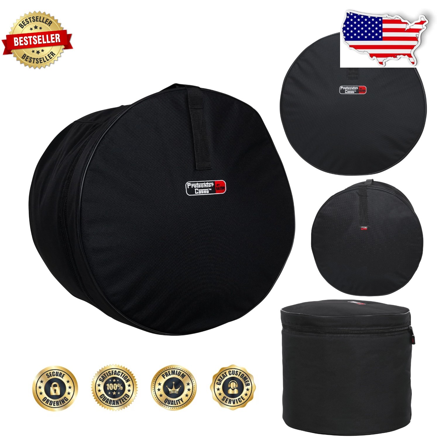 18"x14" Bass Drum Case, 10mm Padding, 600D Nylon, Compact Storage