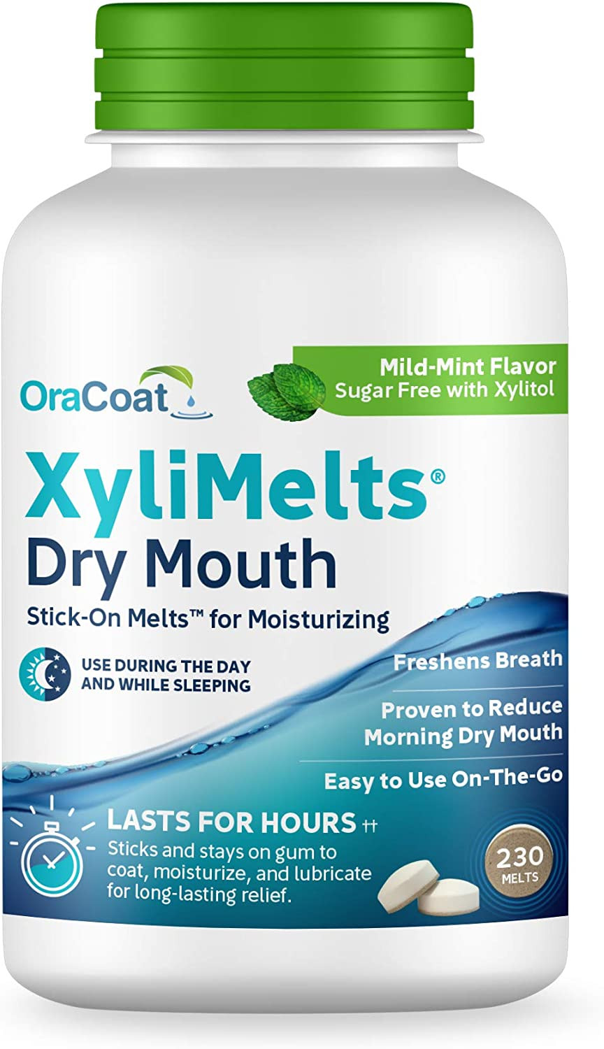 Oracoat XyliMelts Dry Mouth Relief Oral Adhering Discs, Mild Mint Flavor Xylitol