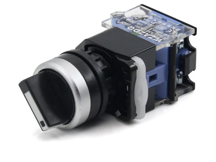 Rotary Selector Switch 2 Positions 2NO Self-Lock Latching AC 660V 10A