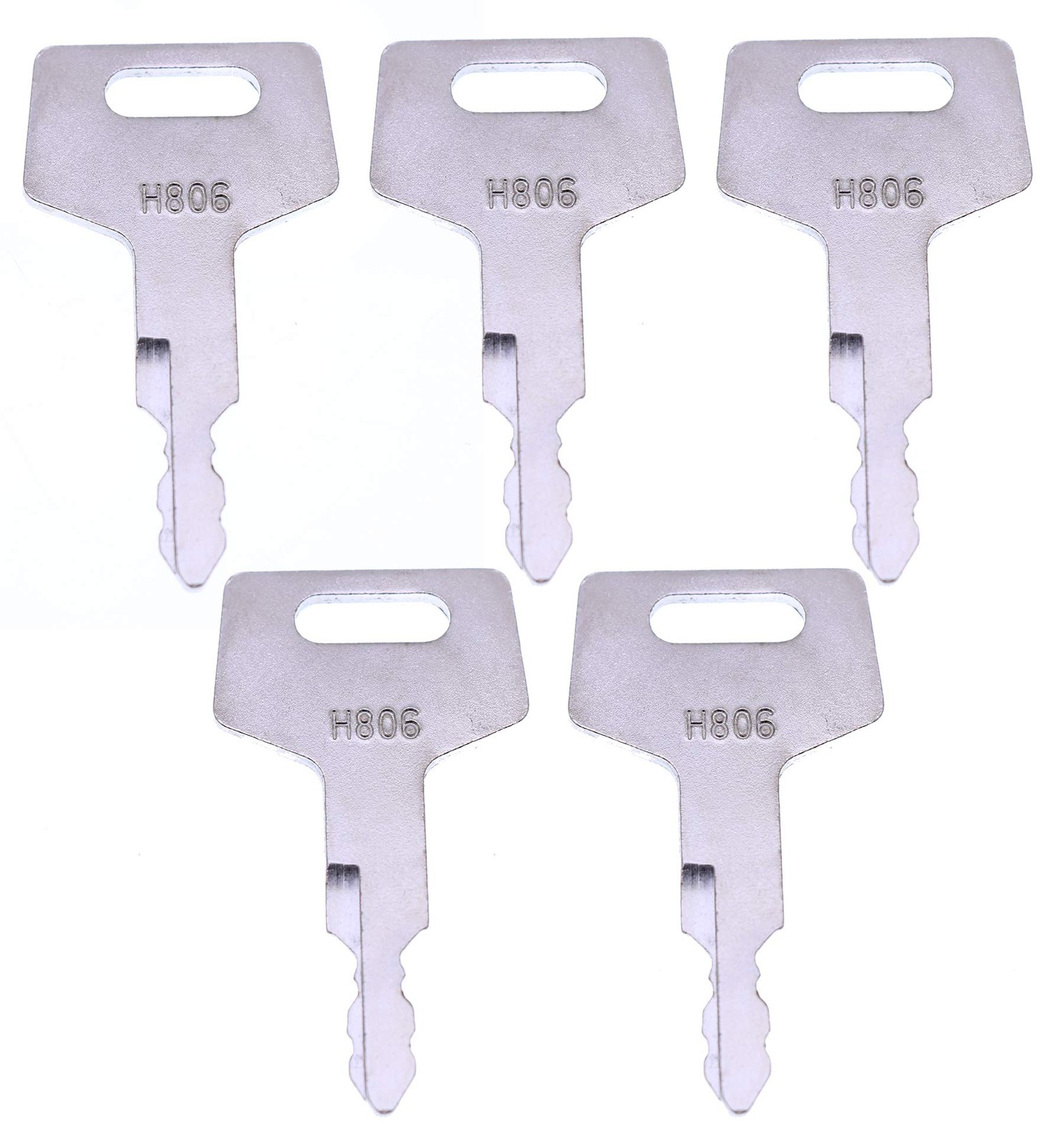 YQABLE H806 Ignition Keys 17001-00019 Heavy Equipment Compatible Silver