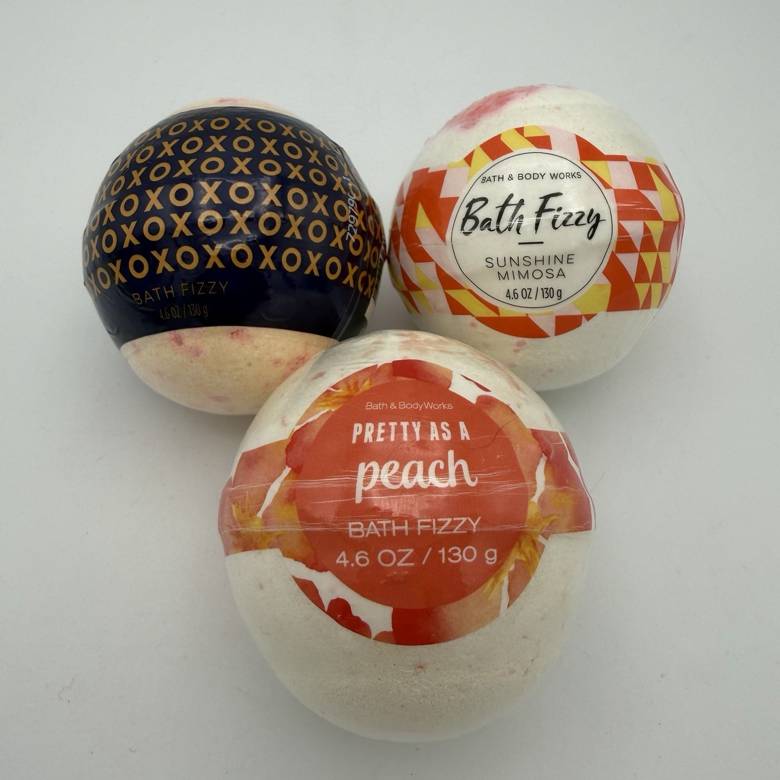 3 Bath & Body Works Bath Fizzy Bombs Watermelon Spritzer, Pretty Peach & Mimosa