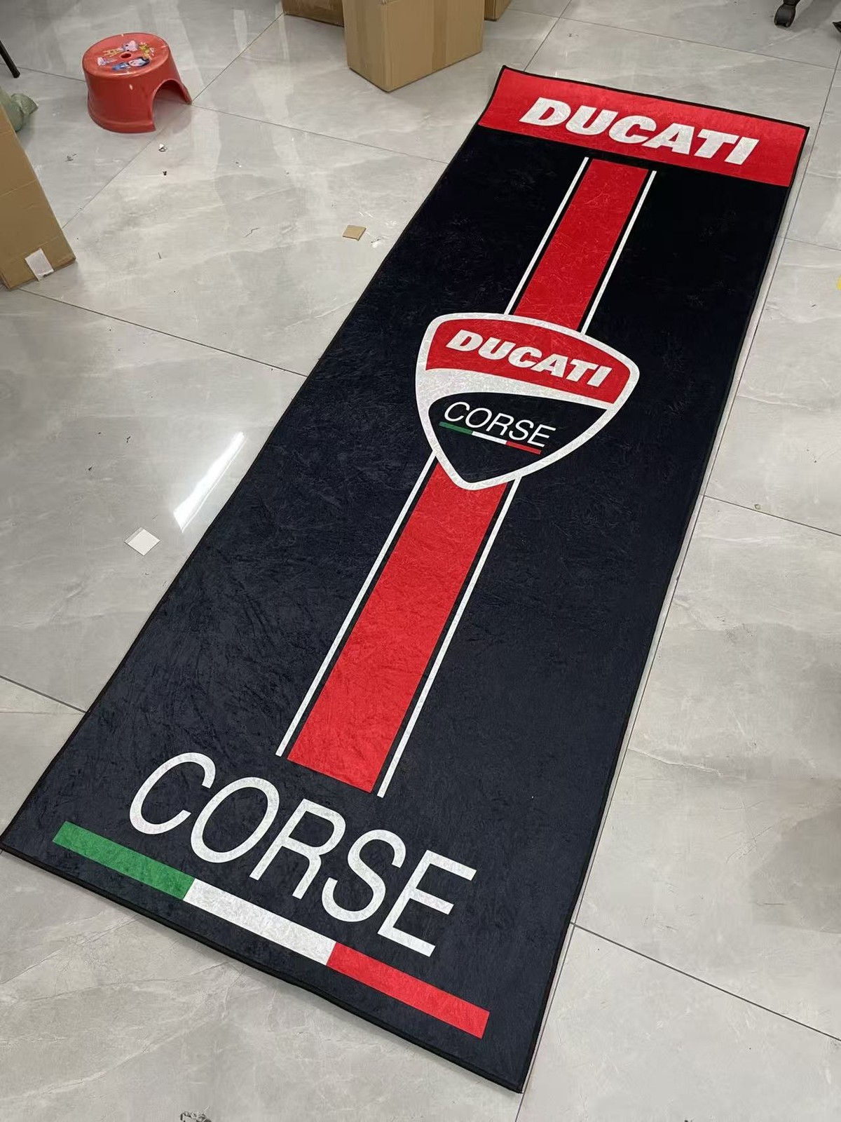 For DUCATI CORSE TPR Antislip Motorcycle Garage Sports Mat 220*80cm Racing RUG
