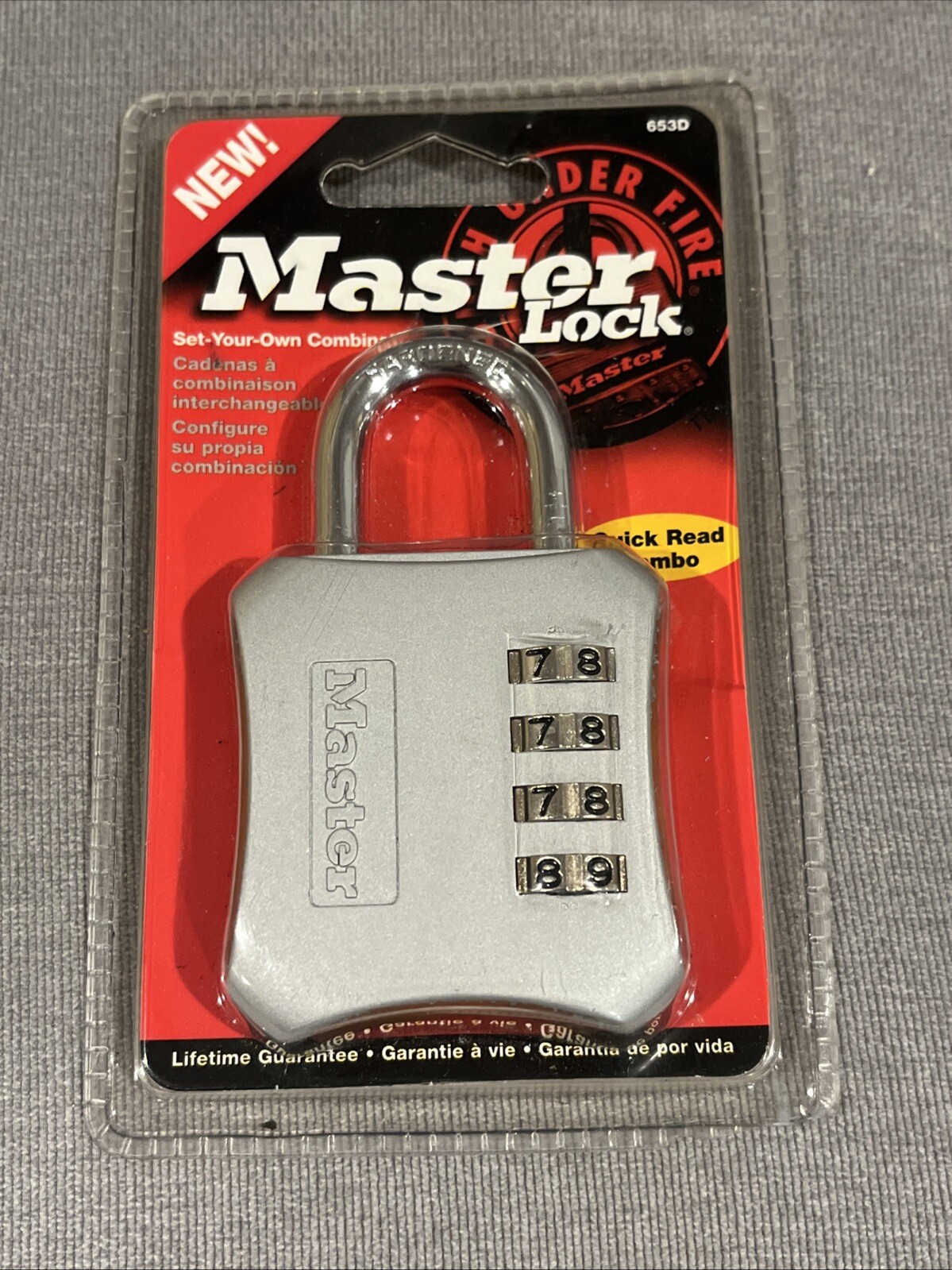 Master Lock 653D 4-Digit Combination Lock for Lockers, Bikes, Gym Bags