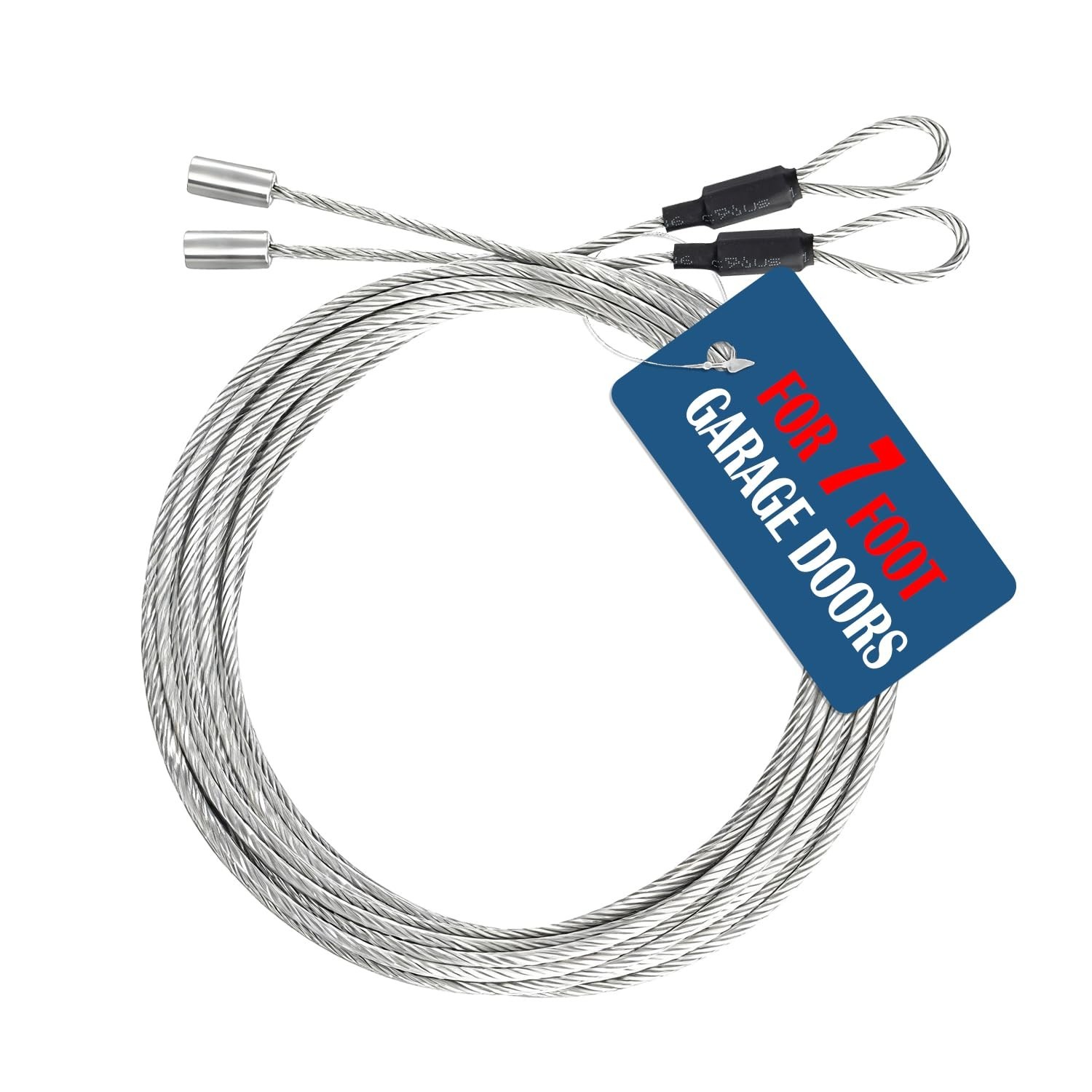 Garage Door Cables for 7ft Door（2 Pack）-8 ft 6 inch Long,Steel Gal