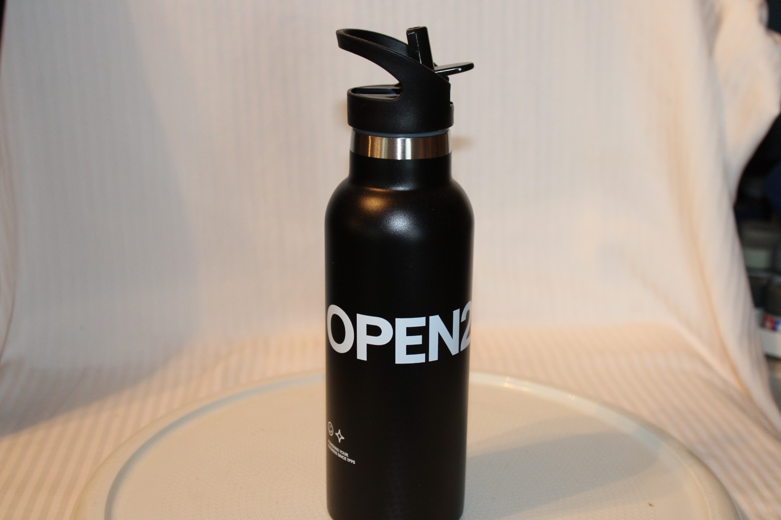 Ebay Open 2025 Insulated Water Bottle - Swag - Black w/ Straw - New! Limited Ed.