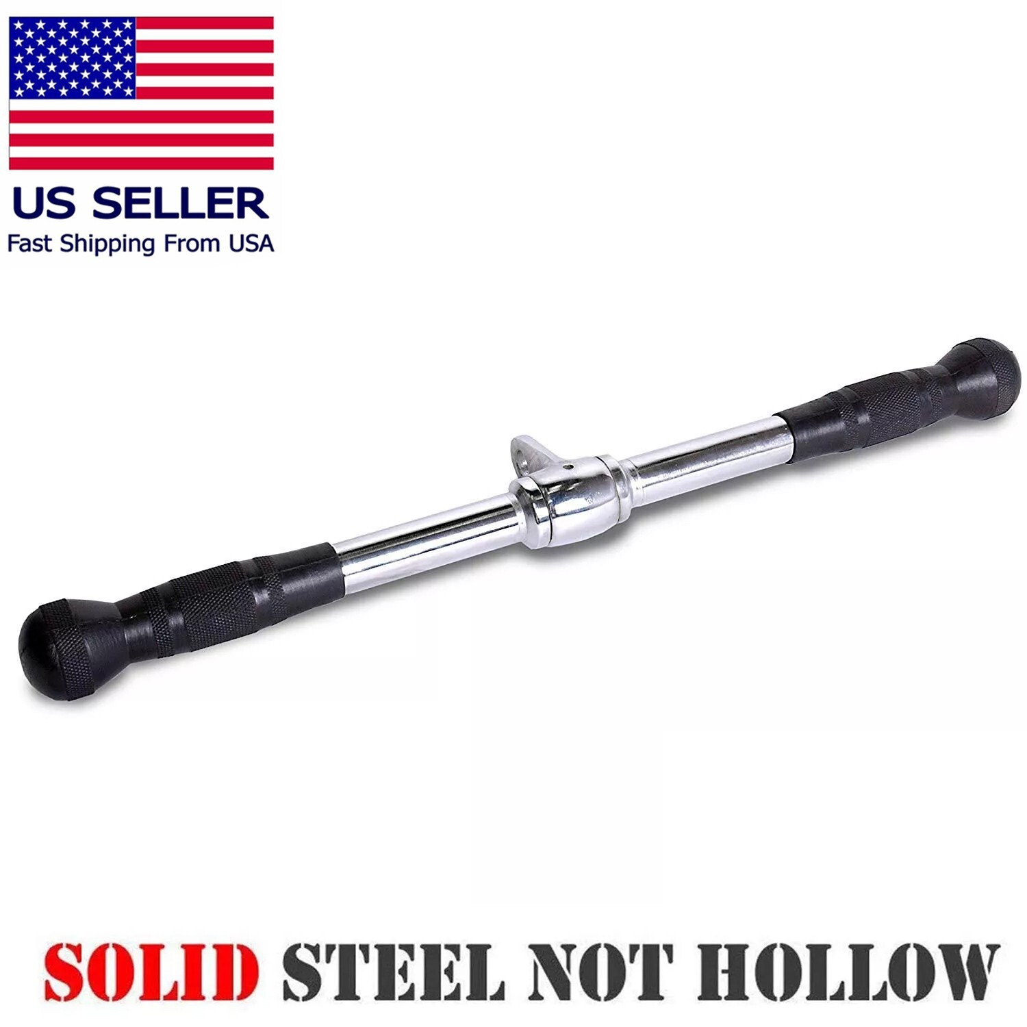 Fitness Tricep Bar Press Down Rubber Stoppers Strength Machine Attachment 20 in