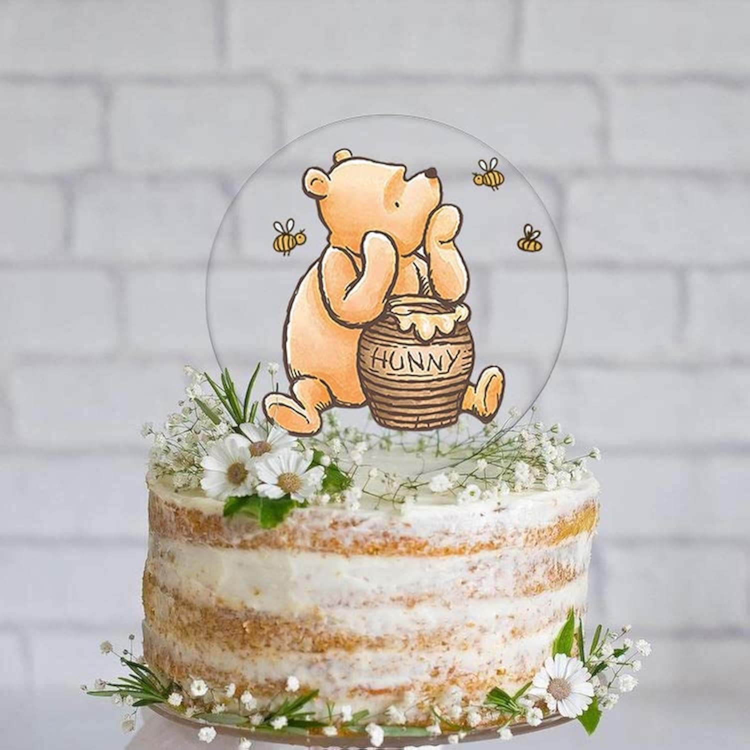 Winnie Cake Topper Welcome Baby Acrylic 5Inch Cake Toppers Cupcake Toppers Class
