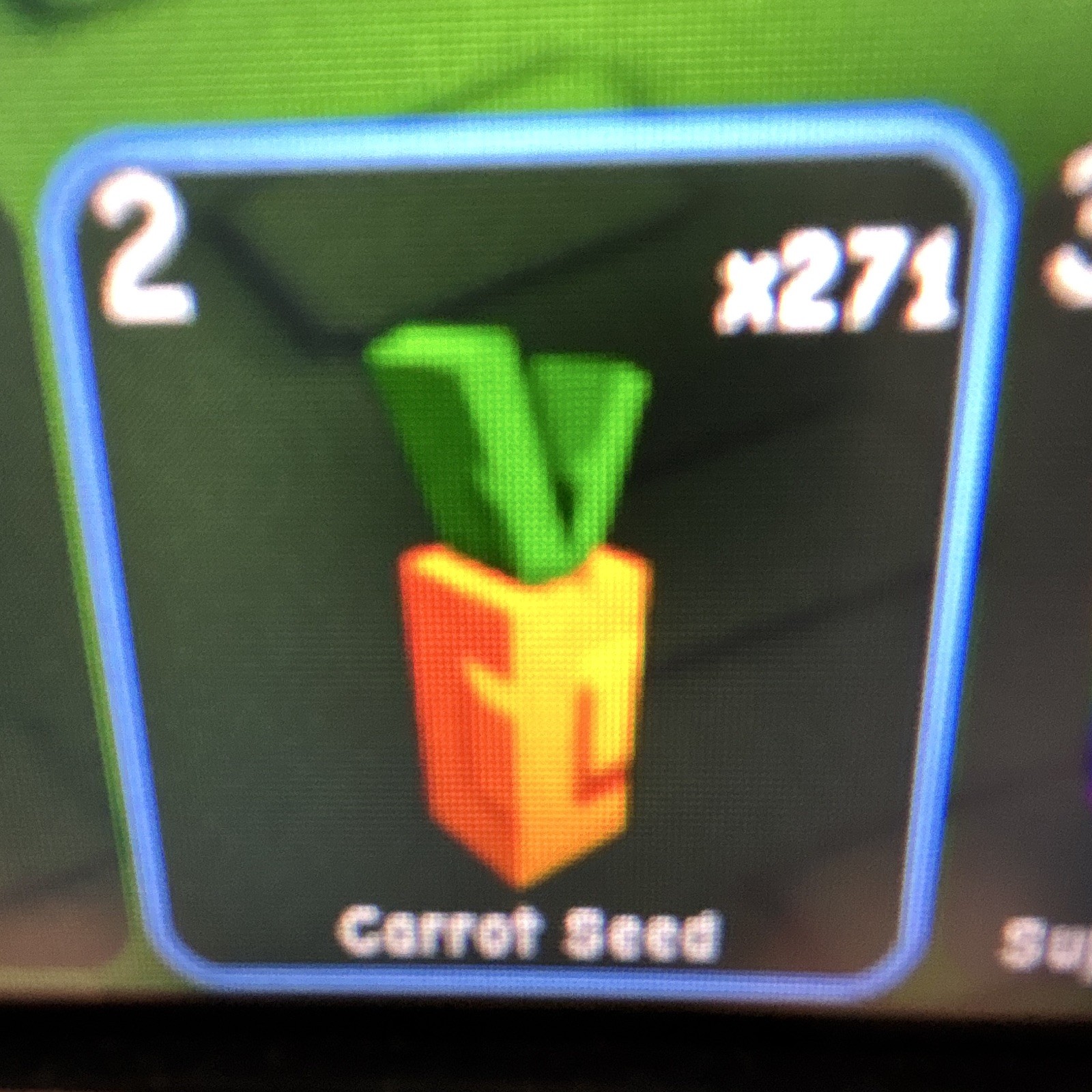 Roblox In-Game Virtual Item Game Item/Asset Generation 2 Carrot Seed x271 ID 271