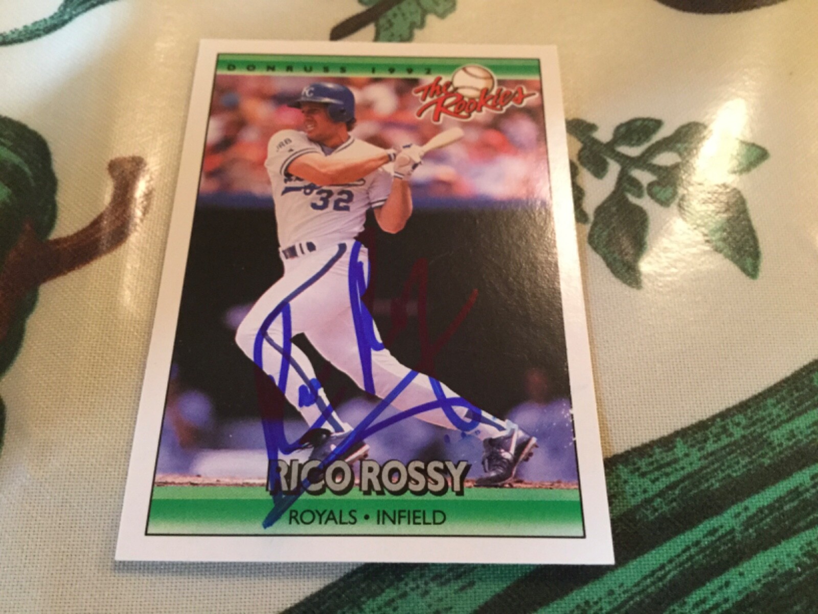 1992 DONRUSS RICO ROSSY Autographed Baseball Card ROYALS RC