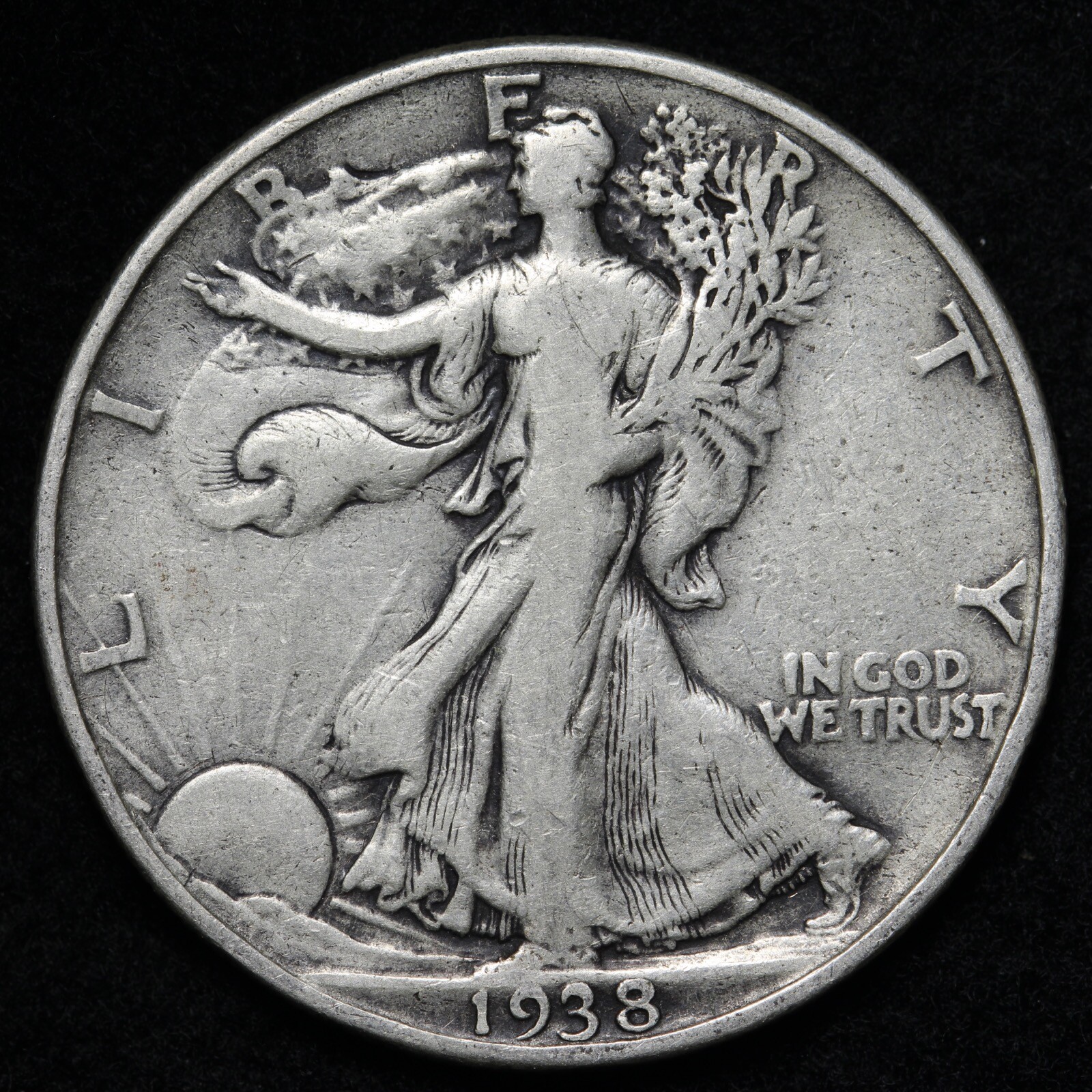 1938 Walking Liberty Half Dollar Nice Circulated Condition