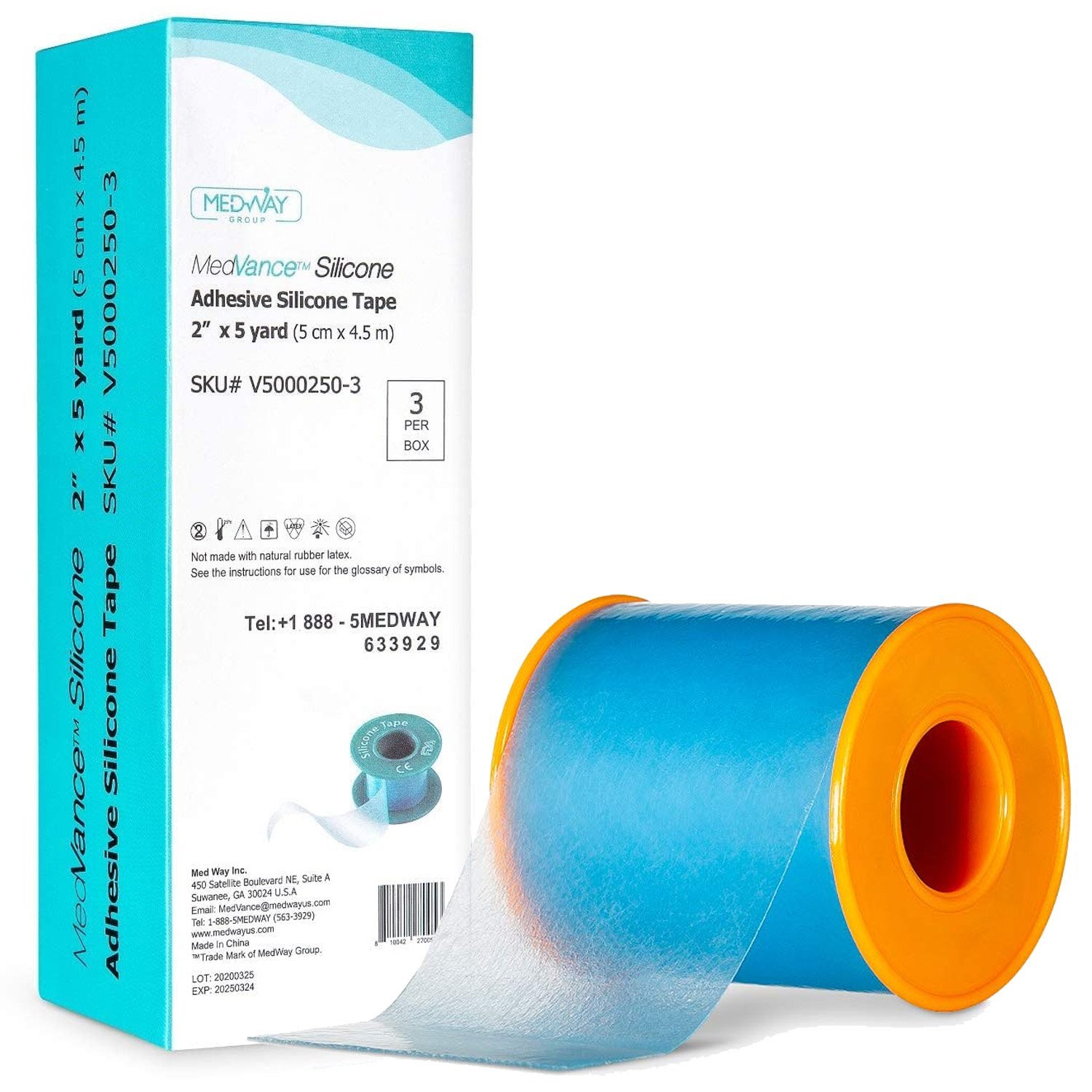 MedVance Silicone Tape 2" Wide Soft with Perforation and Cuttable (3 Pack, 5...