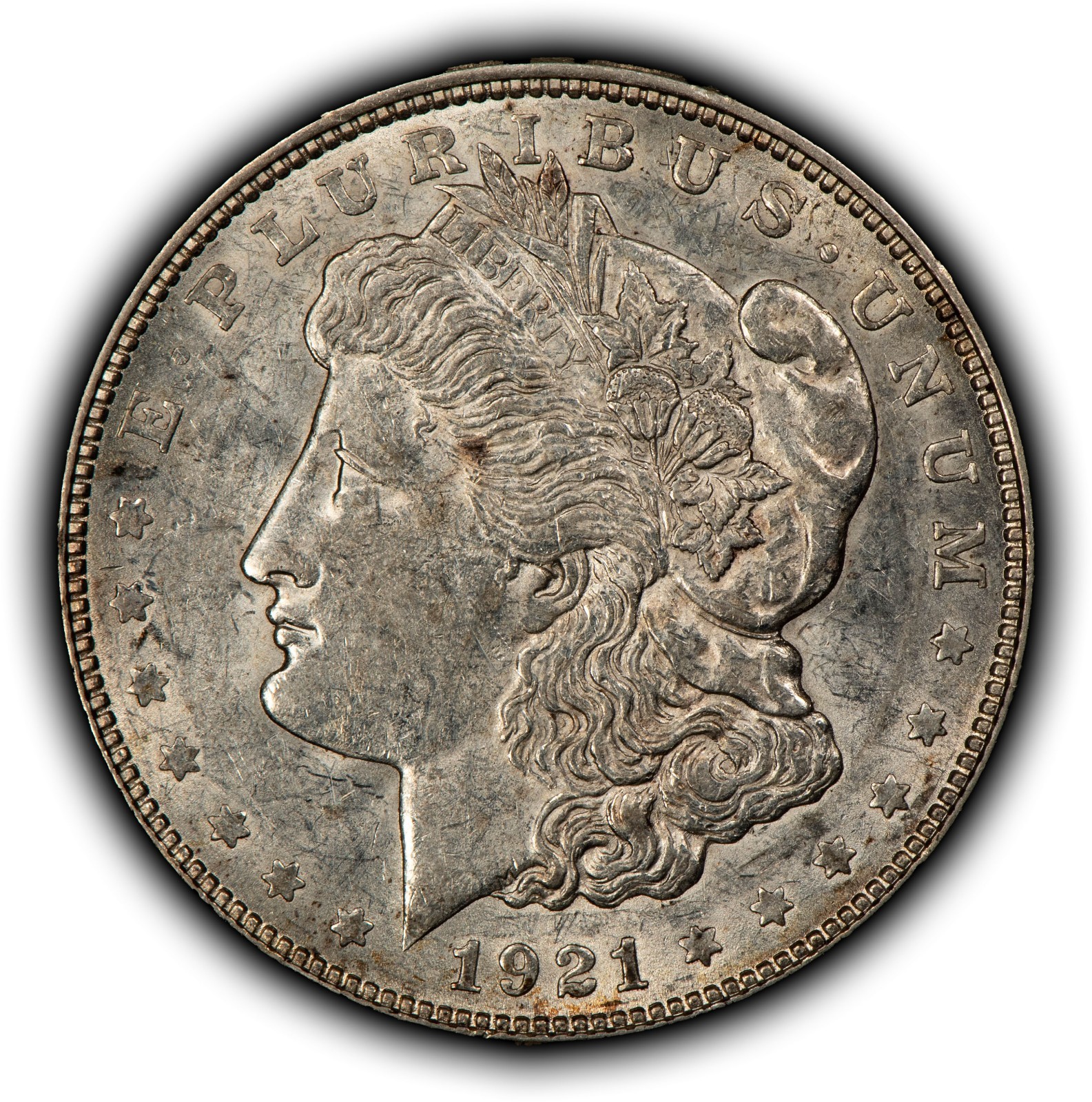 1921-D $1 Morgan Dollar VAM-4A Dots Rev Scribbling Die Scratches #19 - SKU-D6673
