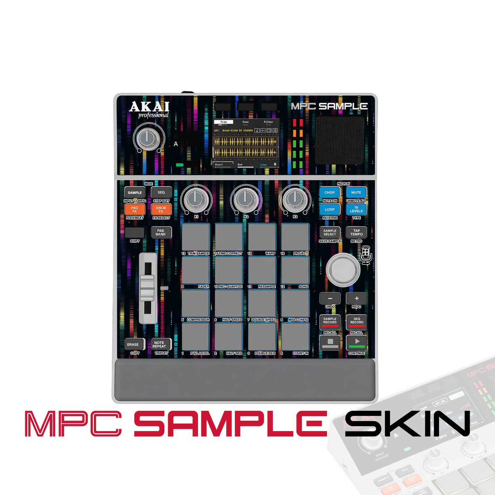 Akai MPC Sample Skin / Rainbow Equalizer Matrix