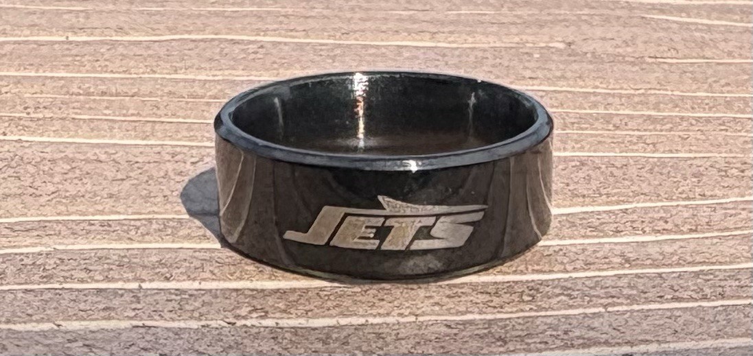 New York Jets Mens titanium ring. wedding ring. unique gift
