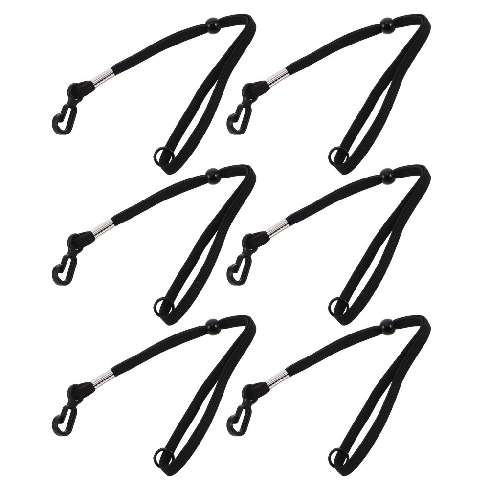 6Pcs Ski Glove Wrist Straps Durable Adjustable Anti-Lost Elastic Black