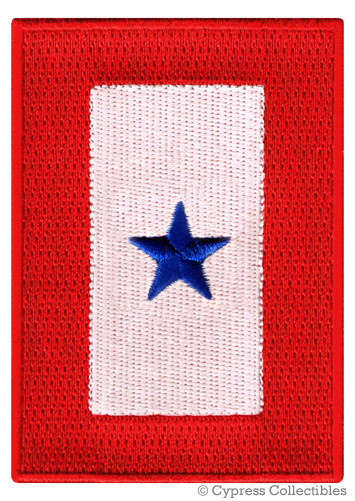 BLUE STAR SERVICE BANNER embroidered PATCH iron-on MILITARY FLAG EMBLEM