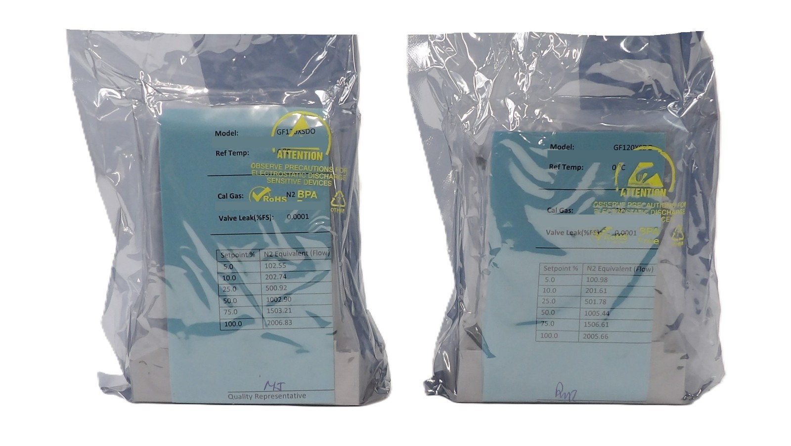 Brooks Instrument GF120X-110554 Mass Flow Controller 0190-91650 Lot of 2 New