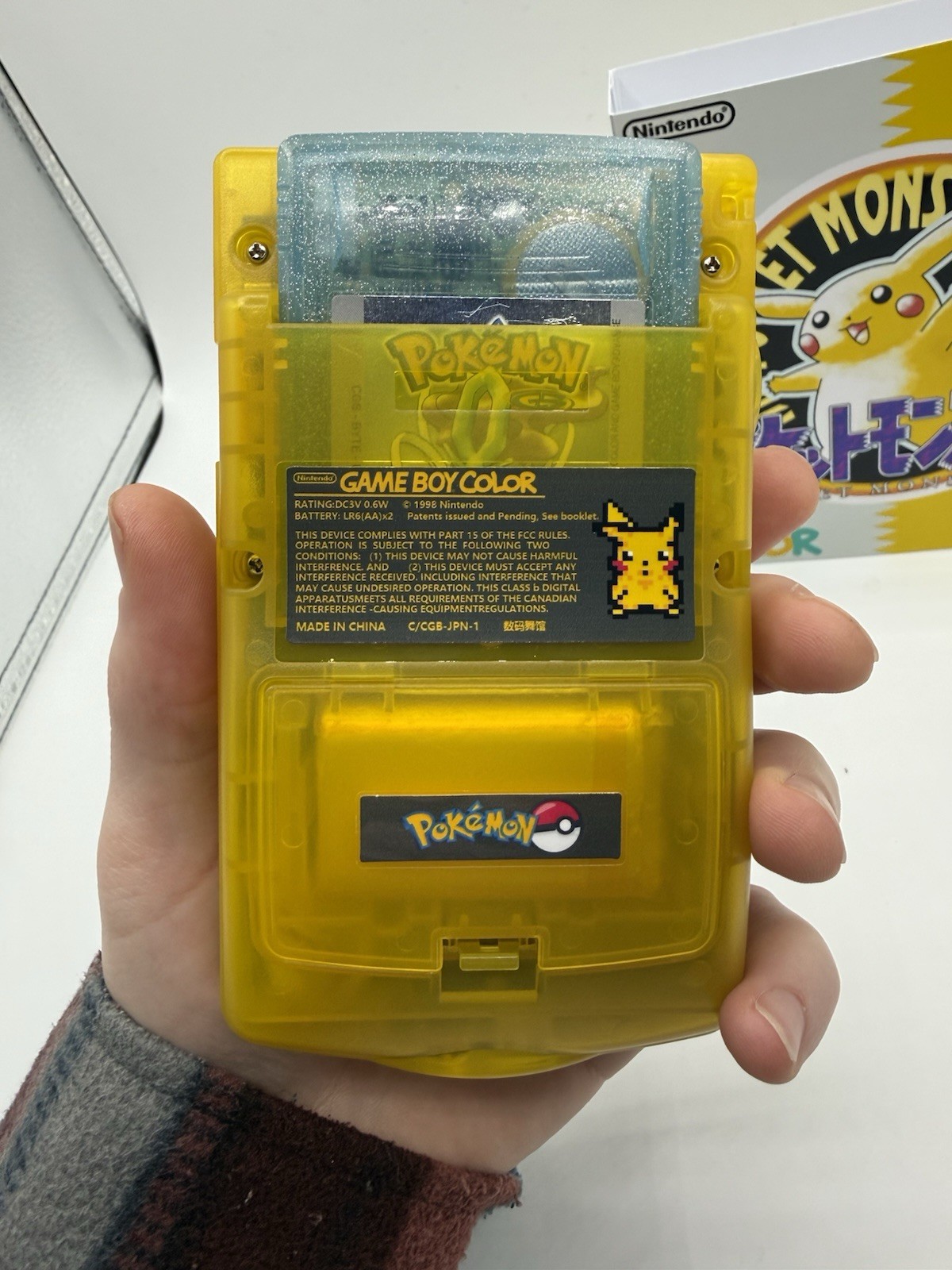 Custom Pikachu USB C Rechargeable Nintendo Gameboy Color W Matching Box Pokémon