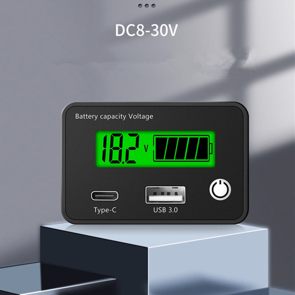 DC 8-30V Battery Capacity Voltmeter Tester Lithium Voltage Meter Tester
