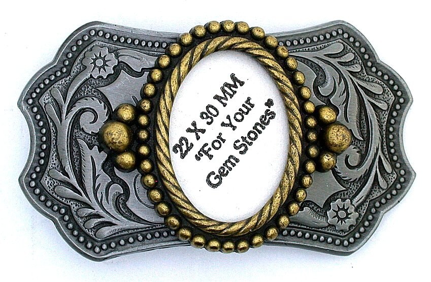 30x22 30mm x 22mm Cab Southwest Pewter Antique Gold Color Belt Buckle Mounting