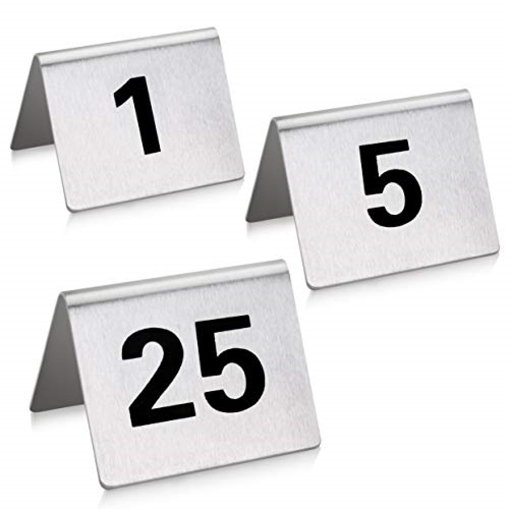 Table Numbers 1-25 Stainless Steel Metal Tent Style Table Number 2"X1.5" New
