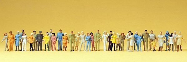 Preiser 14402 HO Scale Crowd of 36 Passers-By Standing & Walking
