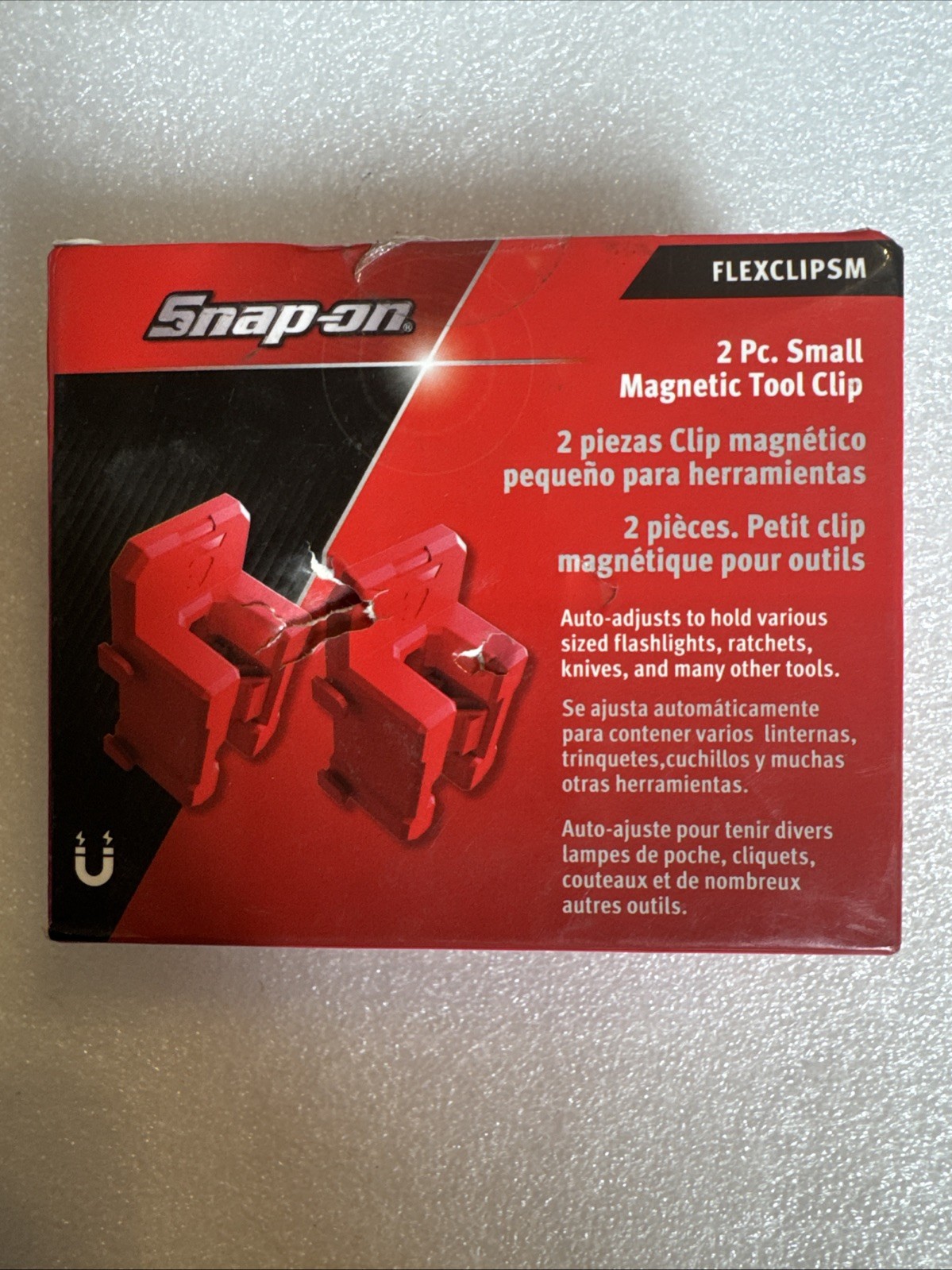 Snap On 2 Pack Of Flexible Magnetic Tool Clip Small Holds Variety Of ObjectsNEW￼