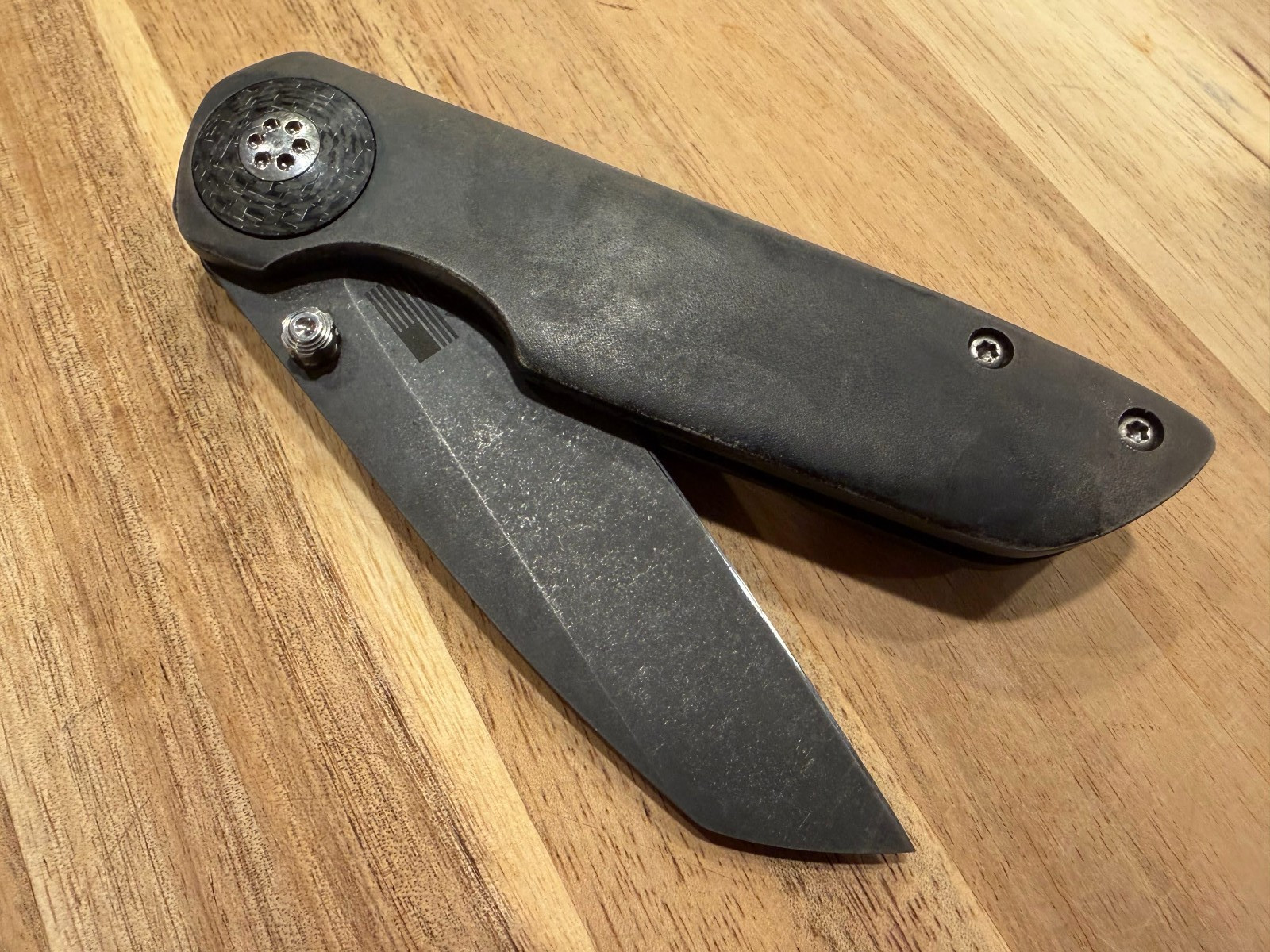 Dustin Driver Defense Nemesis Titanium Framelock Knife 3" 1095 Blade - Custom