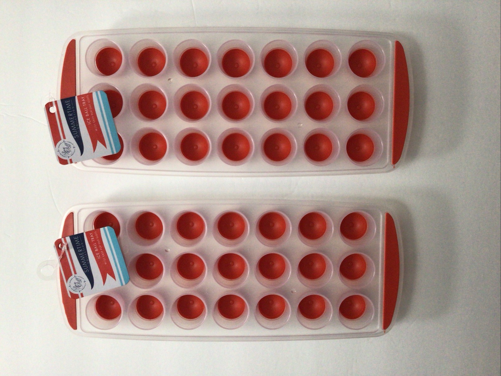 2 PC ICE CUBE TRAY, SUMMER TIME COLLECTION, SILICONE 21 CUBES, EASY RELEASE