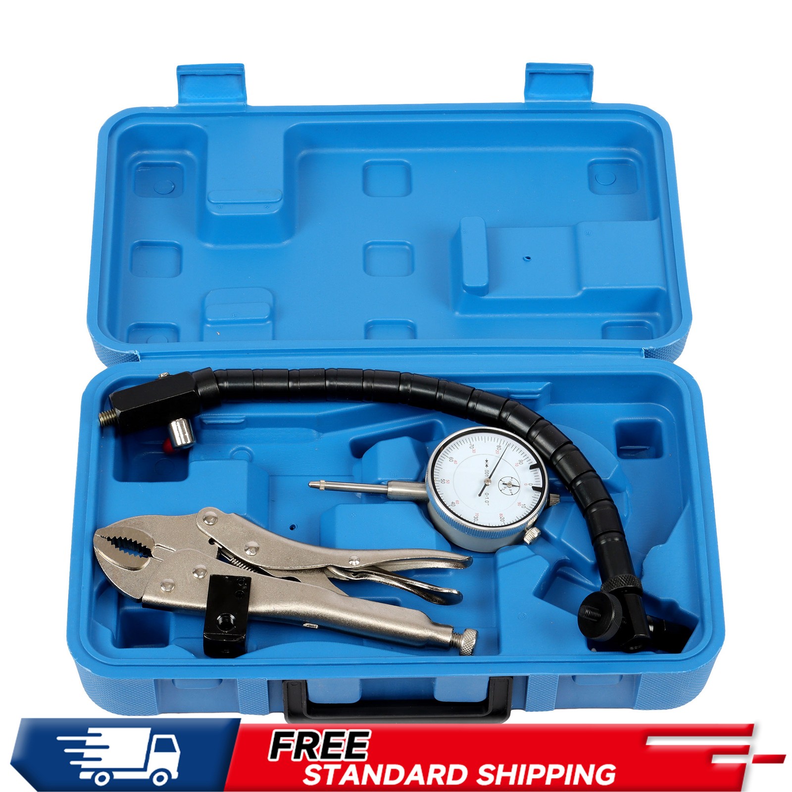 Precision Flex Arm Vise, 1" Dial Test Indicator .001" Grad, Lug Mount