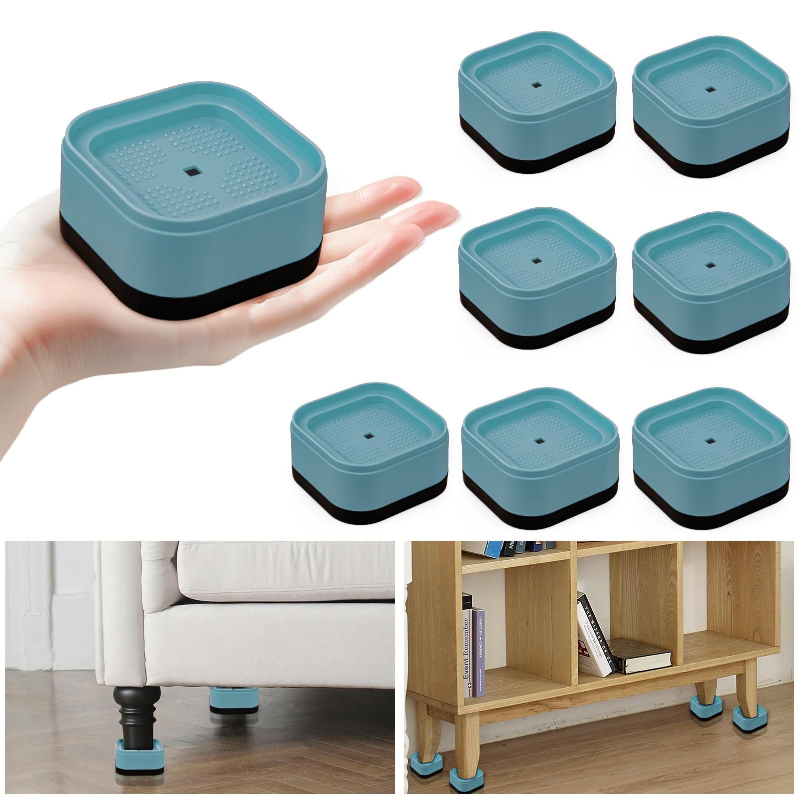 12 Pack Furniture Risers, Adjustable Bed Risers Heavy Duty Stackable Bed Raiser