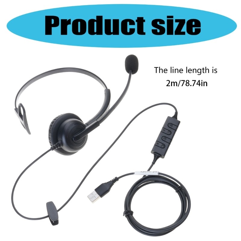 Computer Headset Microphone Memory Foam Earpad Advanced Noise Cancelling